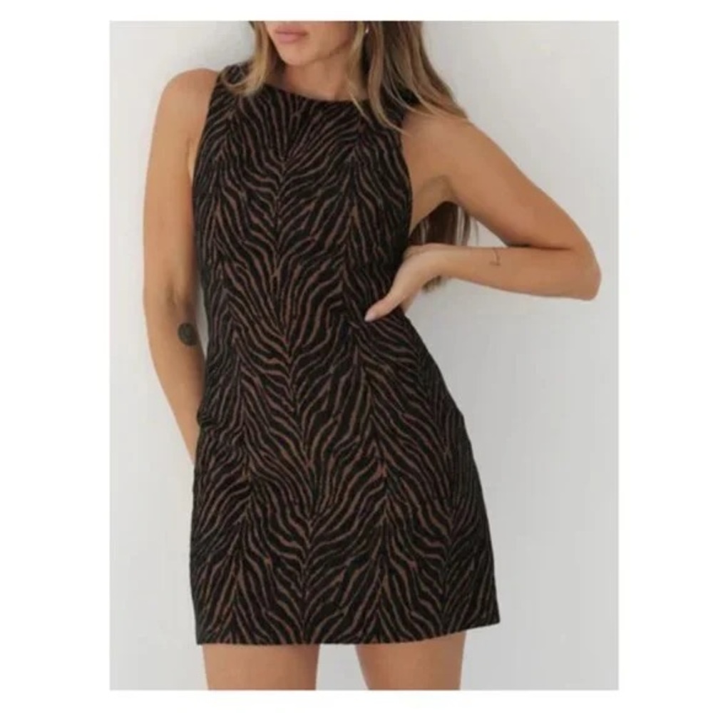 Chic Zebra Print Sleeveless Dress